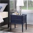 Comfort Pointe Ellison Midnight Blue Wood 2-Drawer Coastal Style Nightstand