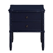 Comfort Pointe Ellison Midnight Blue Wood 2-Drawer Coastal Style Nightstand