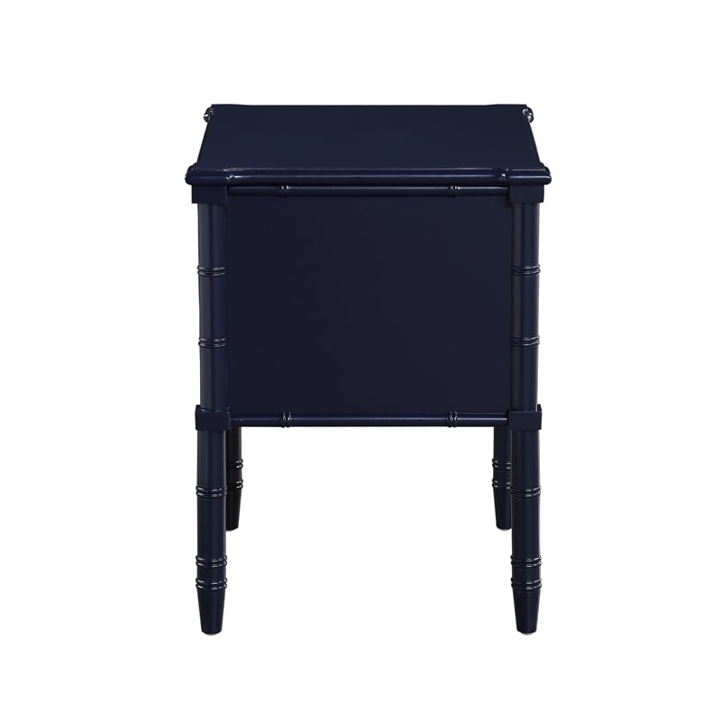 Comfort Pointe Ellison Midnight Blue Wood 2-Drawer Coastal Style Nightstand