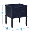 Comfort Pointe Ellison Midnight Blue Wood 2-Drawer Coastal Style Nightstand