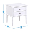 Ellison White 2-Drawer Wood Nightstand with Carved Legs and Antique Brass Knobs