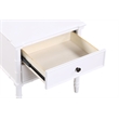 Ellison White 2-Drawer Wood Nightstand with Carved Legs and Antique Brass Knobs