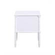 Ellison White 2-Drawer Wood Nightstand with Carved Legs and Antique Brass Knobs