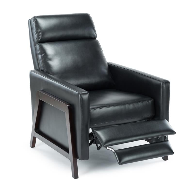 Comfort Pointe Maxton Black Faux Leather Manual Push Back Recliner