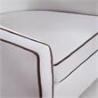 Keely  Cream Velvet with Contrasting Brown Welt Barrel Swivel Chair