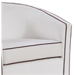 Keely  Cream Velvet with Contrasting Brown Welt Barrel Swivel Chair