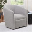 Comfort Pointe Lynton Sea Oat Beige Polyester Fabric Swivel Accent Chair