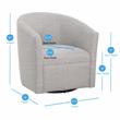 Comfort Pointe Lynton Sea Oat Beige Polyester Fabric Swivel Accent Chair