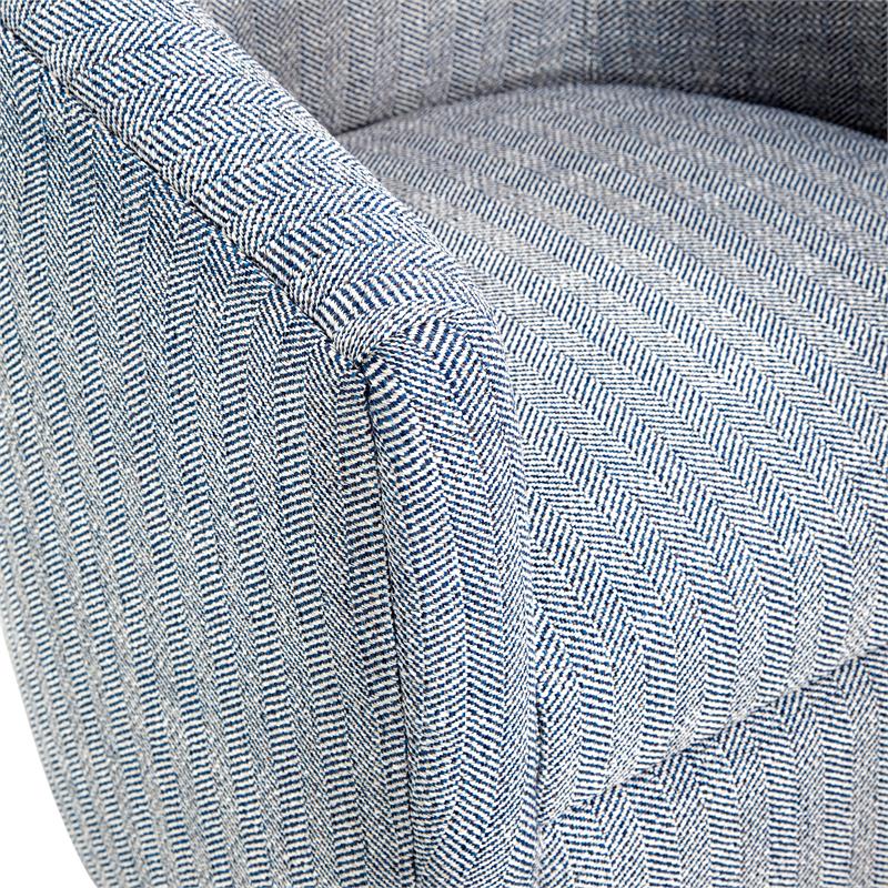 Comfort Pointe Lynton Indigo Blue Polyester Fabric Swivel Accent Chair