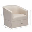 Elm Ivory Woven Polyester Fabric Skirted 360-degree Swivel Accent Chair