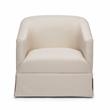 Elm Ivory Woven Polyester Fabric Skirted 360-degree Swivel Accent Chair