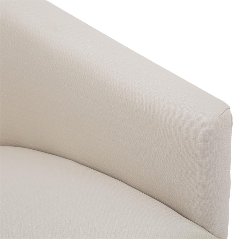Elm Ivory Woven Polyester Fabric Skirted 360-degree Swivel Accent Chair