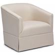Elm Ivory Woven Polyester Fabric Skirted 360-degree Swivel Accent Chair