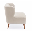 Vesper Milky White Textured Polyester Boucle Fabric Accent Chair
