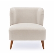Vesper Milky White Textured Polyester Boucle Fabric Accent Chair