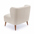 Vesper Milky White Textured Polyester Boucle Fabric Accent Chair