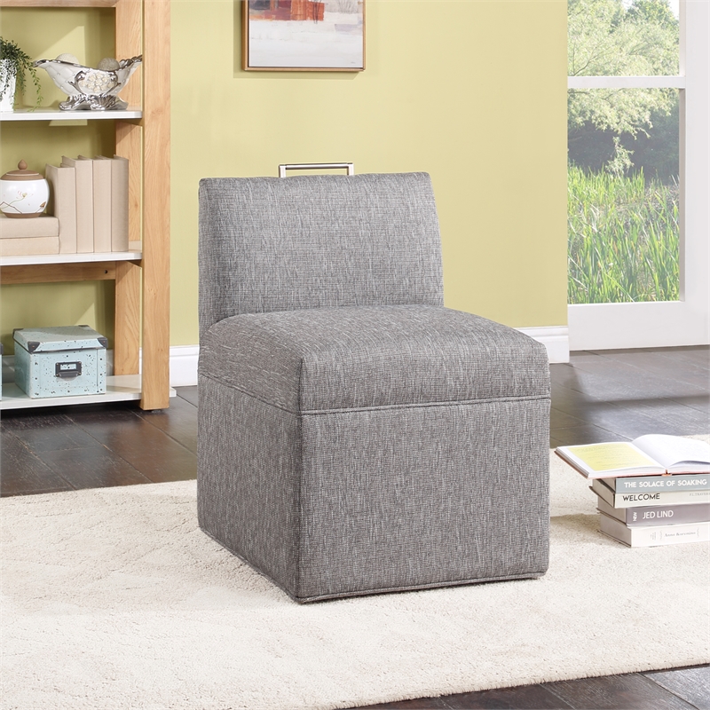 Comfort Pointe Delray Modern Fabric Upholstered Caster Chair in Ashen Gray