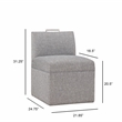 Comfort Pointe Delray Modern Fabric Upholstered Caster Chair in Ashen Gray