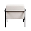 Milano Polyester Oatmeal Cream Stationary Black Metal Accent Chair