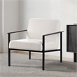 Milano Polyester Oatmeal Cream Stationary Black Metal Accent Chair