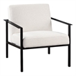 Milano Polyester Oatmeal Cream Stationary Black Metal Accent Chair