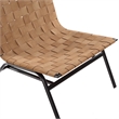 Comfort Pointe Cavett Woven Brown Leather Metal Frame Accent Chair