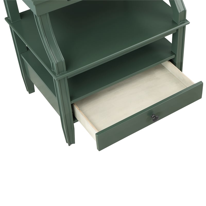 Comfort Pointe Newton Vintage Green Wood 1-drawer Storage Nightstand