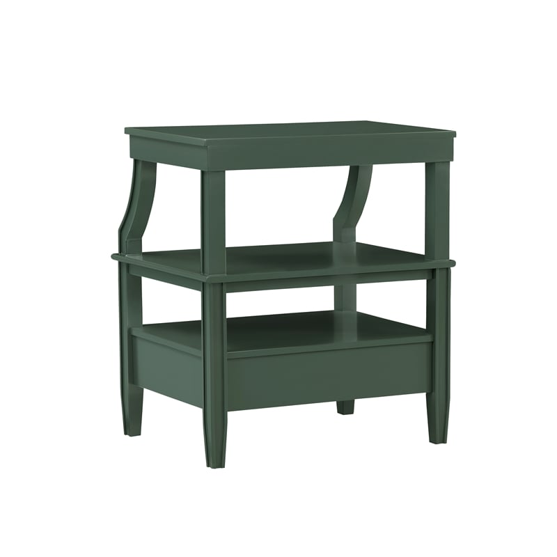 Comfort Pointe Newton Vintage Green Wood 1-drawer Storage Nightstand