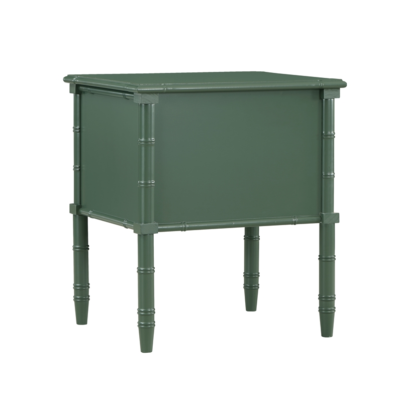 Comfort Pointe Ellison Vintage Green Wood 2-drawer Coastal Style Nightstand