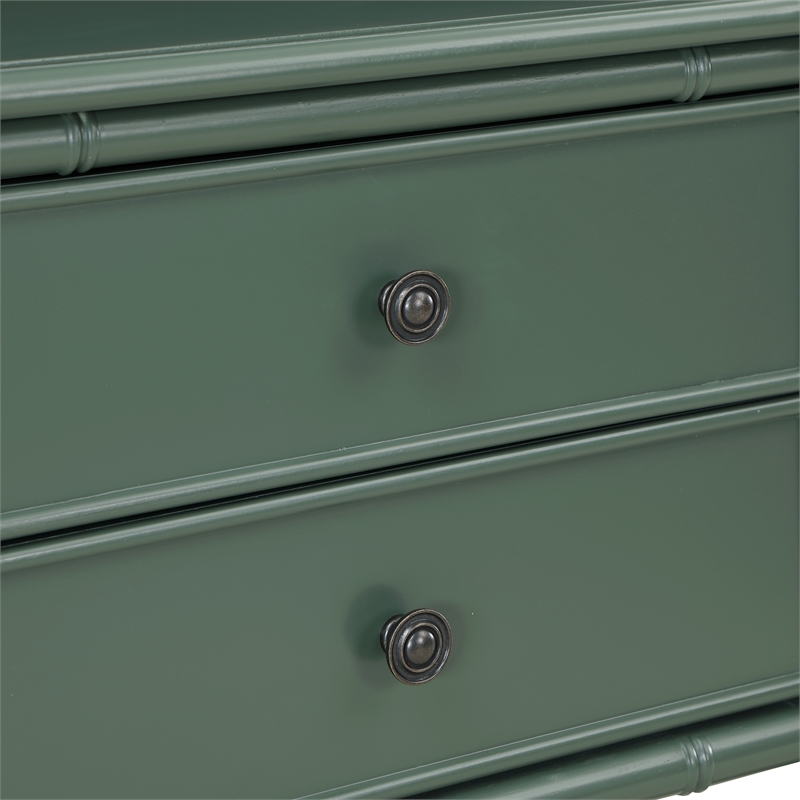 Comfort Pointe Ellison Vintage Green Wood 2-drawer Coastal Style Nightstand