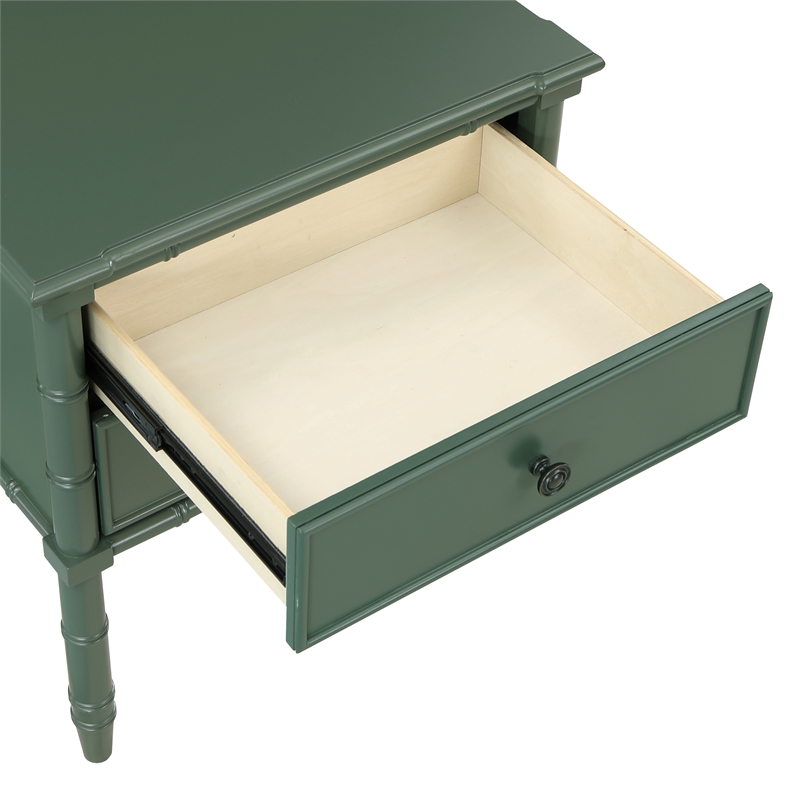 Comfort Pointe Ellison Vintage Green Wood 2-drawer Coastal Style Nightstand