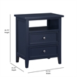 Comfort Pointe Walker Midnight Blue Wood 2-drawer Nightstand