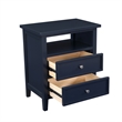 Comfort Pointe Walker Midnight Blue Wood 2-drawer Nightstand