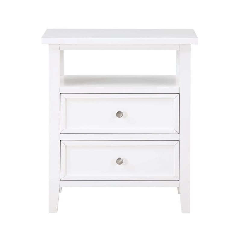 Comfort Pointe Walker White Wood 2-drawer Casual Storage Nightstand