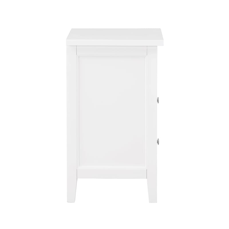 Comfort Pointe Walker White Wood 2-drawer Casual Storage Nightstand