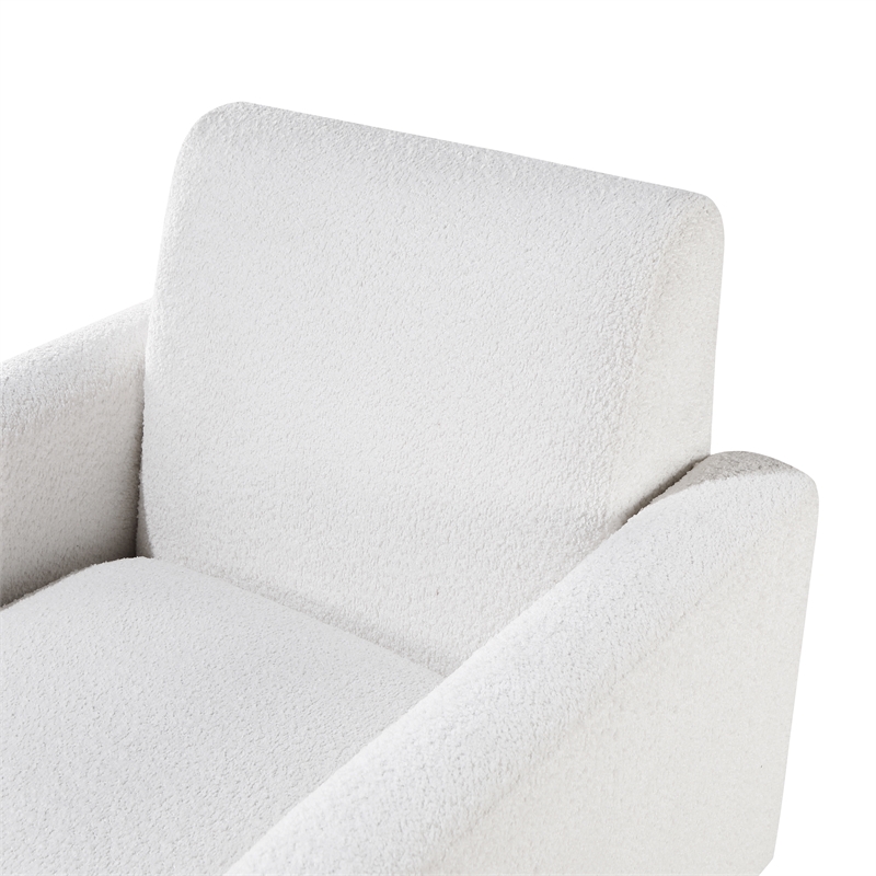 Comfort Pointe Cumulus White Boucle Fabric Modern Style Arm Chair