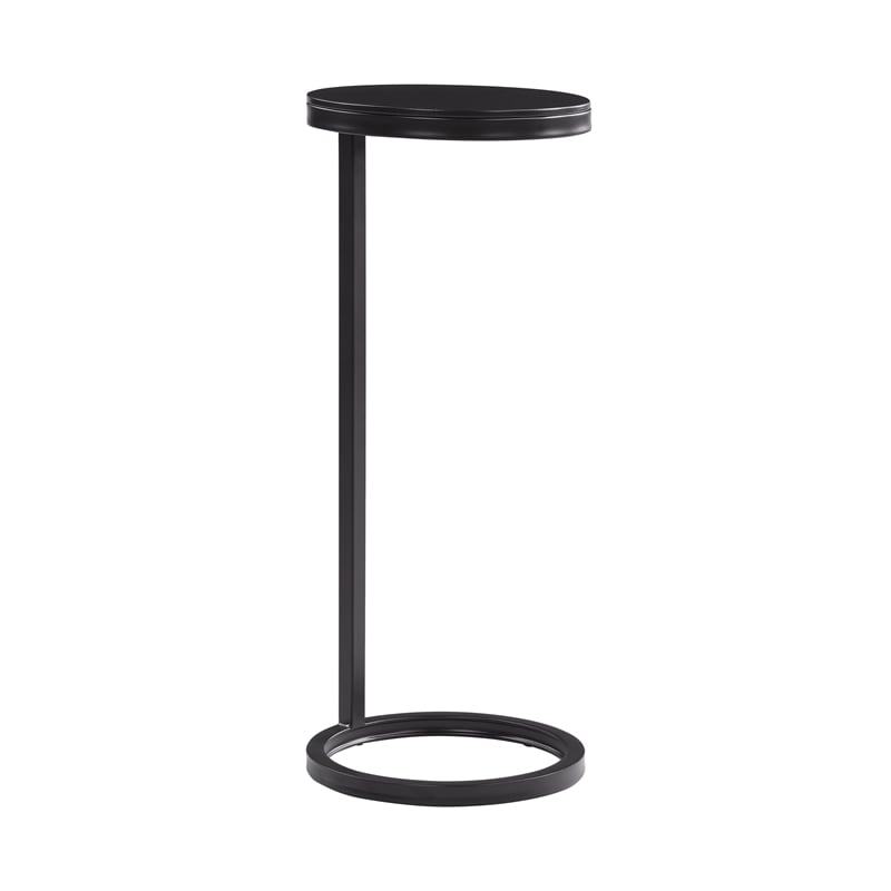 Comfort Pointe York Round Modern Metal Accent Table in Antique Bronze