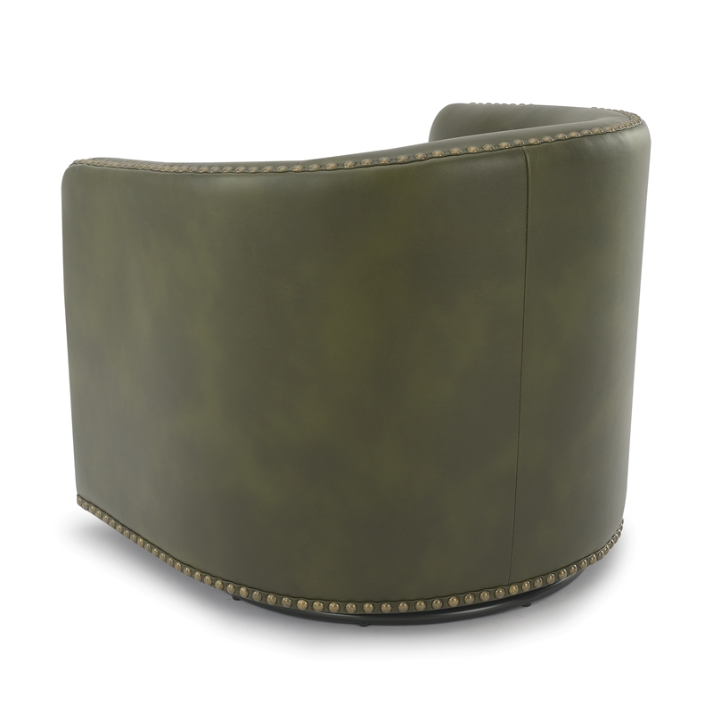 Comfort Pionte Tyler Fern Green Faux Leather Swivel Arm Chair