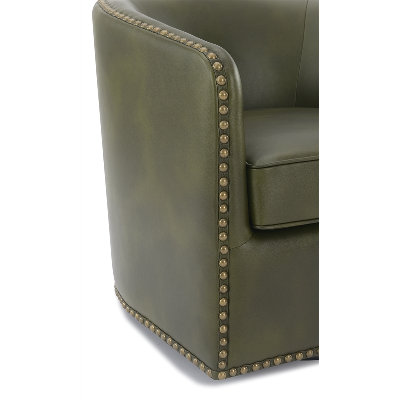 Comfort Pionte Tyler Fern Green Faux Leather Swivel Arm Chair