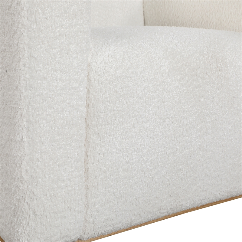 Comfort Pointe Maizie White Polyester Boucle Fabric Arm Chair