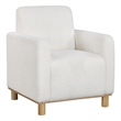 Comfort Pointe Maizie White Polyester Boucle Fabric Arm Chair