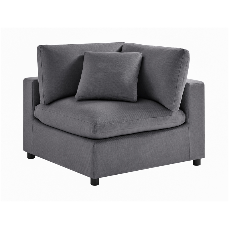 Comfort Pointe Casella Modular Charcoal Fabric 6-Piece Nest Sectional