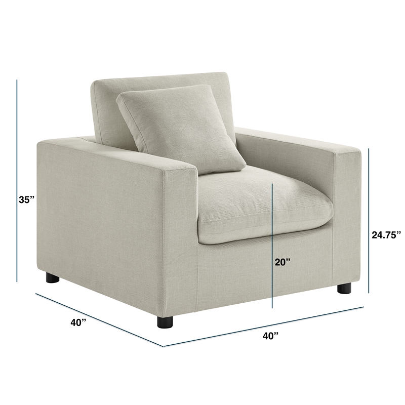Comfort Pointe Casella Modern Beige Poyester Fabric Arm Chair