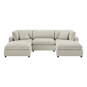 Comfort Pointe Casella Modular Beige Fabric 5-Piece XL Chofa Sectional