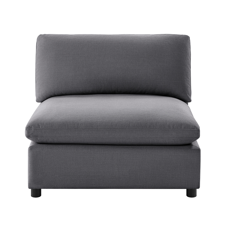 Comfort Pointe Casella Charcoal Fabric Armless Slipper Accent Chair