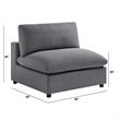Comfort Pointe Casella Charcoal Fabric Armless Slipper Accent Chair