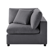 Comfort Pointe Casella Charcoal Polyester Fabric Corner Wedge Accent Chair