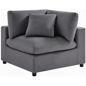 Comfort Pointe Casella Charcoal Polyester Fabric Corner Wedge Accent Chair