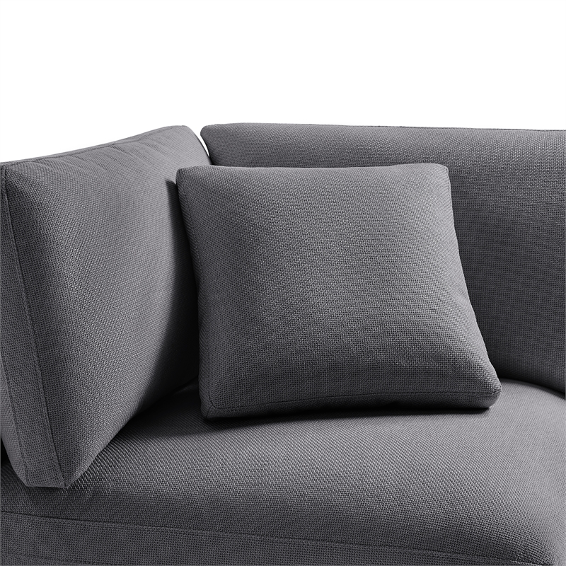 Comfort Pointe Casella Charcoal Polyester Fabric Corner Wedge Accent Chair
