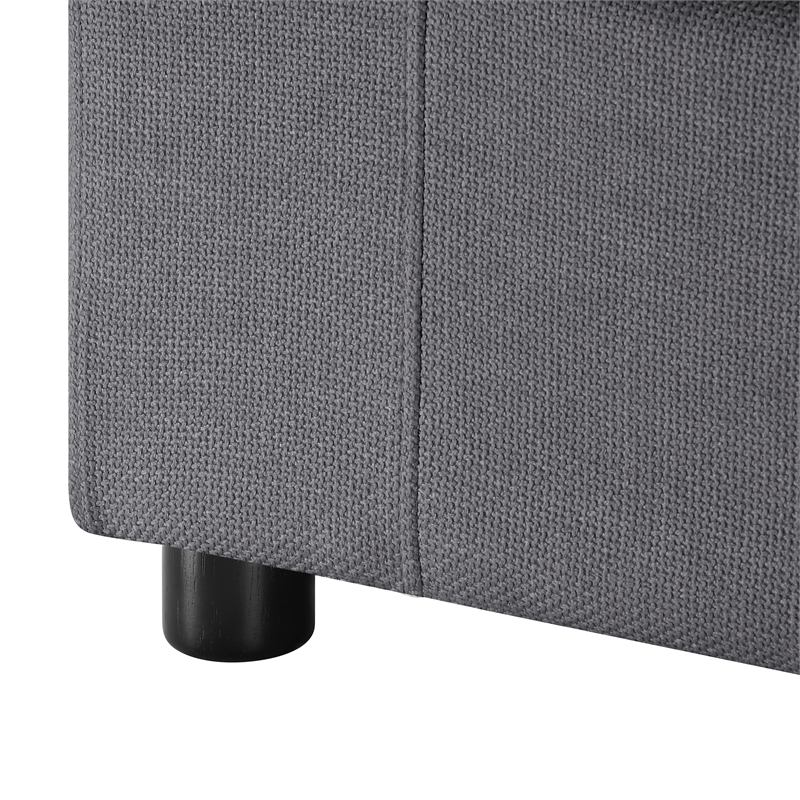Comfort Pointe Casella Charcoal Polyester Fabric Corner Wedge Accent Chair